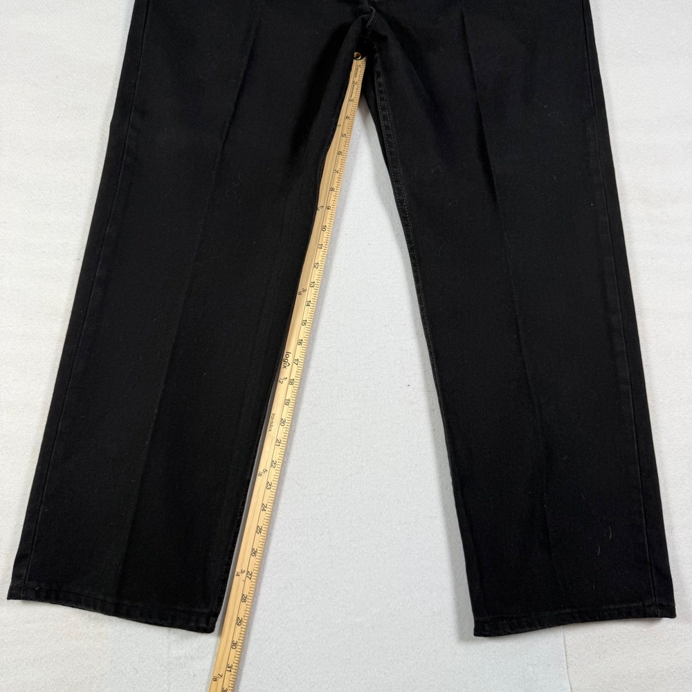 Levis 505 Regular Fit Black Denim Jeans Mens W46 L30 Straight Leg 04505-0260 - Picture 8 of 9